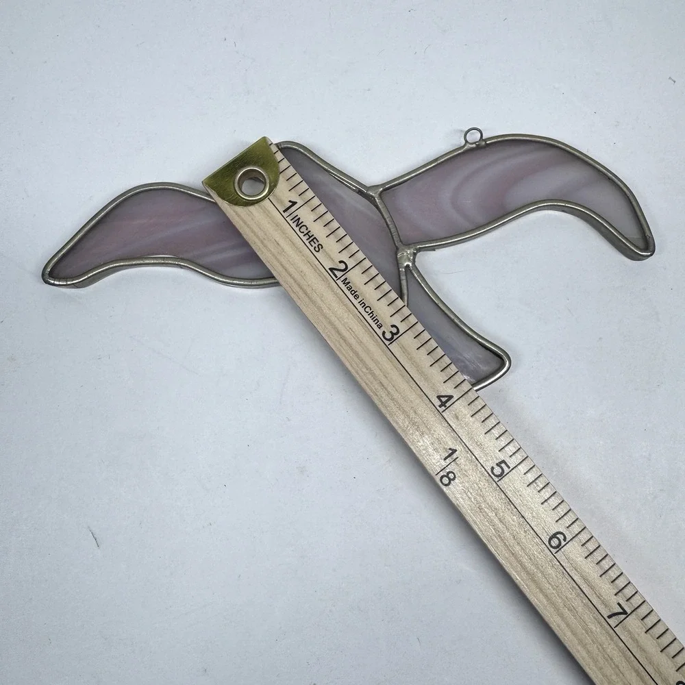 Vintage Stained-Glass Bird Seagull‎ Suncatcher Purple Lavender Hanging Window
